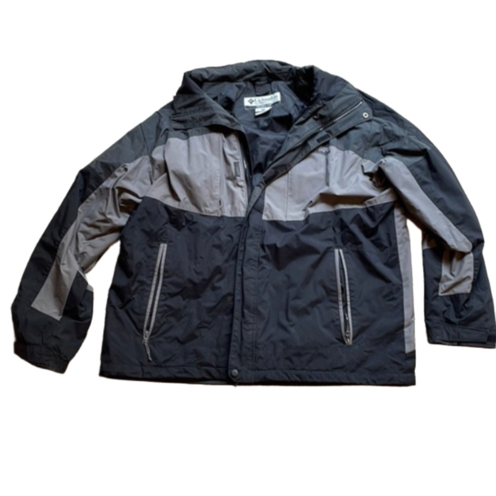Columbia Xl interchange black and grey winter coat outer layer